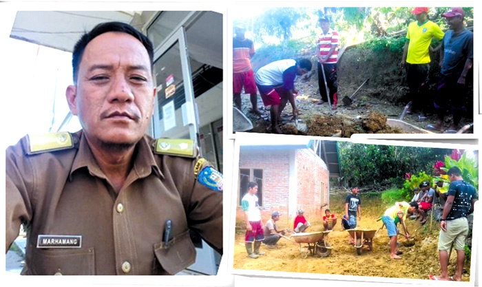 Marhamang, Kepala Desa Tombeleu Bersama Masyarakat Desa Laksanakan Kerja Bakti Lingkungan