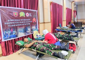 Peringati Hari Juang TNI, Kodim Kendari Gelar Donor Darah