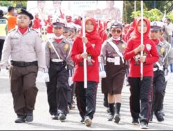 “Polisi Cilik” SDN 5 Asera Tampil Gagah di Defile HUT Ke-77 RI Tingkat Konut