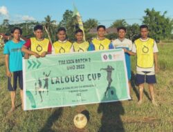 Mahasiswa KKN UHO Jalin Silaturahmi dengan Masyarakat Lewat Olahraga