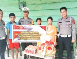 Ditengah Operasi Zebra, Satlantas Polres Konut Santuni Korban Lakalantas