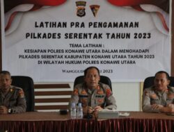 Kapolres Konut Buka Latpra Pengamanan Pilkades Serentak 2023