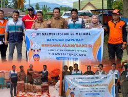 PT Makmur Lestari Primatama Serahkan Bantuan Korban Banjir ke Pemkab Konawe Utara