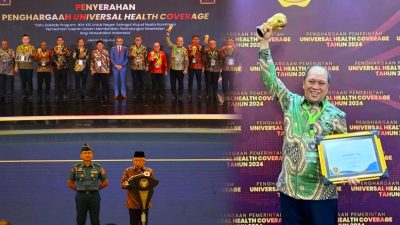 Capai Target JKN 100%, Bupati Konut Terima Penghargaan Universal Health Coverage