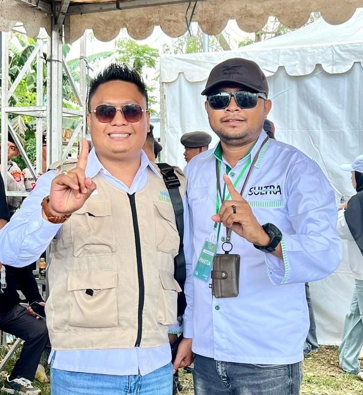 Juru Bicara Pasangan Calon Gubernur dan Wakil Gubernur Sultra, Nomor Urut Satu, Ruksamin-Sjafei, Midun Makati (Rompi Cream).