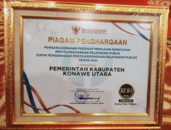 Pemkab Konut Raih Penghargaan dari Ombudsman RI
