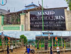 Aparat Kelurahan Wanggudu bersama Warga Gotong Royong Bangun Masjid Al-Muhajirin