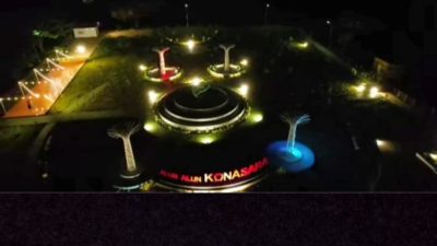 Jelang Ramadan 1446 H/2025 M, Lampu Alun-alun Konasara Kembali Bersinar