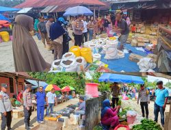 Kapolsek Atari Jaya Bersama Camat Lalembuu Pantau Harga Sembako Jelang Ramadhan