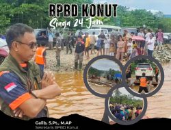 Sekretaris BPBD Konawe Utara ‘Update’ Kondisi Banjir di Poros Trans Sulawesi