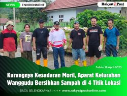 Kurangnya Kesadaran Moril, Aparat Kelurahan Wanggudu Bersihkan Sampah di 4 Titik Lokasi