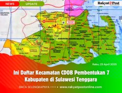 Ini Daftar Kecamatan CDOB Pembentukan 7 Kabupaten di Sulawesi Tenggara