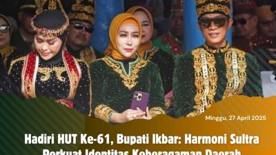 Hadiri HUT Ke-61, Bupati Ikbar: Harmoni Sultra Perkuat Identitas Keberagaman Daerah