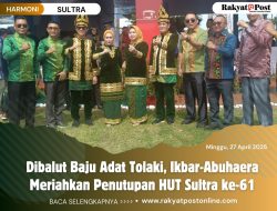 Dibalut Baju Adat Tolaki, Ikbar-Abuhaera Meriahkan Penutupan HUT Sultra ke-61