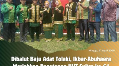 Dibalut Baju Adat Tolaki, Ikbar-Abuhaera Meriahkan Penutupan HUT Sultra ke-61