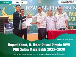 Bupati Konut, H. Ikbar Resmi Pimpin DPW PBB Sultra Masa Bakti 2025–2030