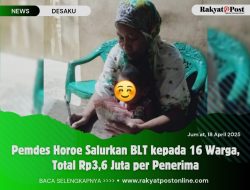 Salurkan BLT kepada 16 Warga, Kades Berharap Kebutuhan Pangan Rumah Tangga Terpenuhi