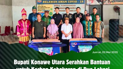 Bupati Konawe Utara Serahkan Bantuan untuk Korban Kebakaran di Dua Lokasi