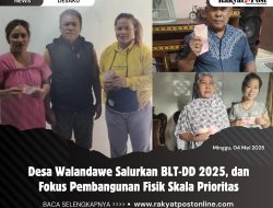 Desa Walandawe Salurkan BLT-DD 2025, dan Fokus Pembangunan Fisik Skala Prioritas