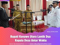 Bupati Konawe Utara Lantik Dua Kepala Desa Antar Waktu