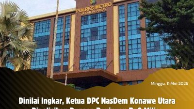 Dinilai Ingkar, Ketua DPC NasDem Konawe Utara Dipolisikan Dugaan Penipuan Rp3 Miliar