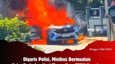 Digaris Polisi, Minibus Bermuatan Solar Terbakar Usai Tinggalkan SPBU Unaaha