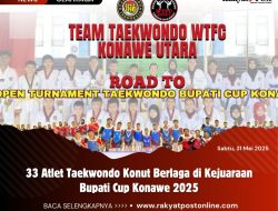 33 Atlet Taekwondo Konut Berlaga di Kejuaraan Bupati Cup Konawe 2025