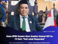Ketua DPRD Konawe Utara Ucapkan Selamat HUT ke-79 Polri: “Polri untuk Masyarakat”
