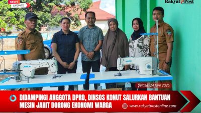 Didampingi Anggota DPRD, Dinsos Konut Salurkan Bantuan Mesin Jahit Dorong Ekonomi Warga