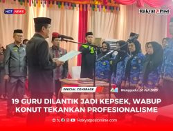 19 Guru Dilantik Jadi Kepsek, Wabup Konut Tekankan Profesionalisme