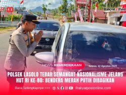 Polsek Lasolo Tebar Semangat Nasionalisme Jelang HUT RI ke-80: Bendera Merah Putih Dibagikan