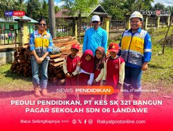 Peduli Pendidikan, PT KES SK 321 Bangun Pagar Sekolah untuk SDN 06 Landawe
