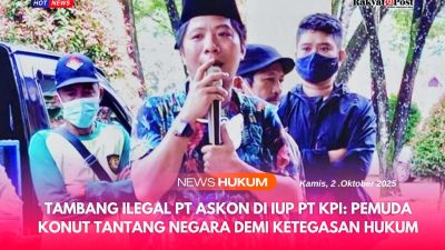 Tambang Ilegal PT Askon di IUP PT KPI: Pemuda Konut Tantang Negara Demi Ketegasan Hukum