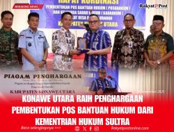 Konawe Utara Raih Penghargaan Pembentukan Pos Bantuan Hukum dari Kementerian Hukum Sultra