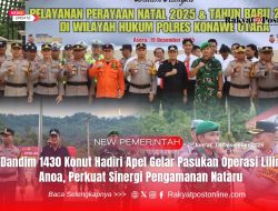 Dandim 1430/Konut Hadiri Apel Gelar Pasukan Operasi Lilin Anoa, Perkuat Sinergi Pengamanan Nataru
