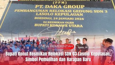 Bupati Konut Resmikan Relokasi SDN 03 Lasolo Kepulauan, Simbol Pemulihan dan Harapan Baru