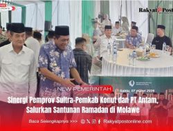 Sinergi Pemprov Sultra–Pemkab Konut dan PT Antam, Salurkan Santunan Ramadan di Molawe