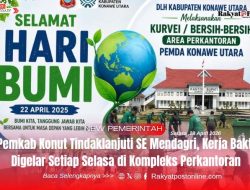 Pemkab Konut Tindaklanjuti SE Mendagri, Kerja Bakti Digelar Setiap Selasa di Kompleks Perkantoran
