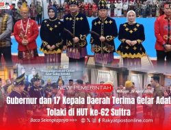 Gubernur dan 17 Kepala Daerah Terima Gelar Adat Tolaki di HUT ke-62 Sultra