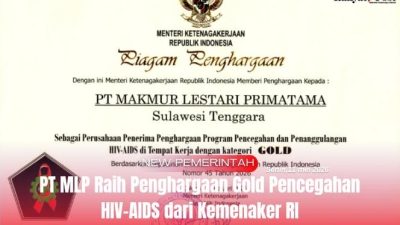 PT MLP Raih Penghargaan Gold Pencegahan HIV-AIDS dari Kemenaker RI