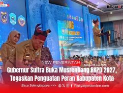 Gubernur Sultra Buka Musrenbang RKPD 2027, Tegaskan Penguatan Peran Kabupaten Kota