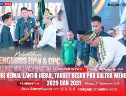 YURI KEMAL LANTIK IKBAR, TARGET BESAR PBB SULTRA MENUJU 2029 DAN 2031