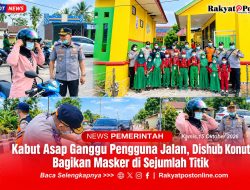 Kabut Asap Ganggu Pengguna Jalan, Dishub Konut Bagikan Masker di Sejumlah Titik ‎